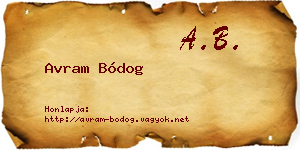 Avram Bódog névjegykártya